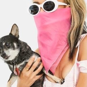 The Heiress Is Here Pink Sheer Face & Head Scarf